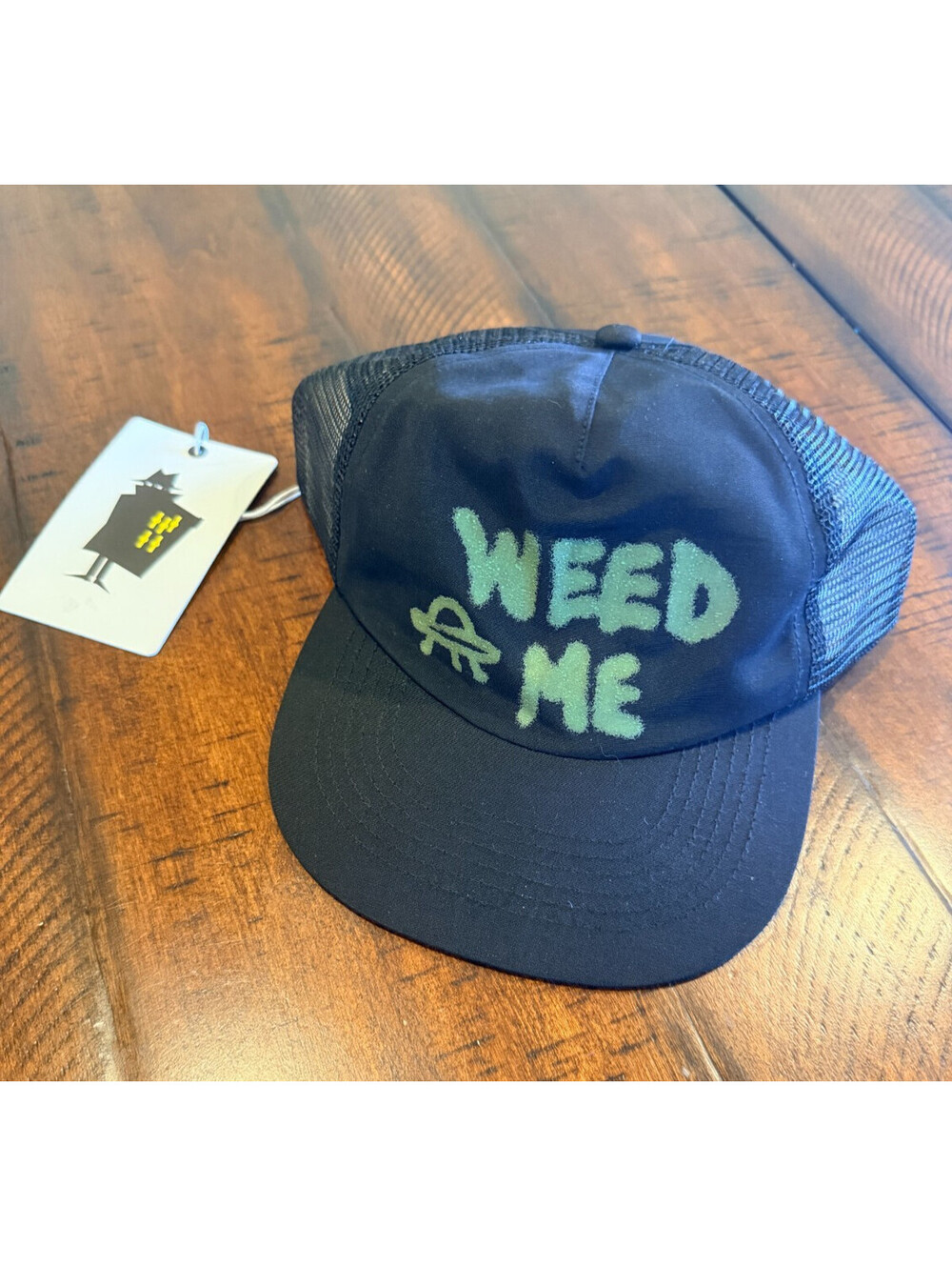 Real Bad Man Weed Me Trucker Hat Black Mesh Snapback Cap NWT